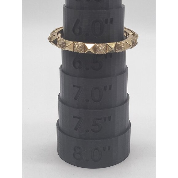 Banana Republic Pavé and Pyramid Stud Hinged Bangle Gold Tone - Picture 2 of 9